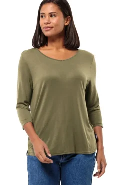 Best Jack Wolfskin T-Shirt Mola 3/4 Sleeve Tee Bay Leaf