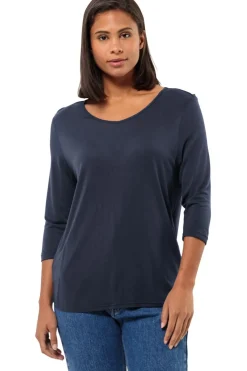 Best Jack Wolfskin T-Shirt Mola 3/4 Sleeve Tee Night Blue