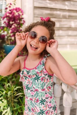 Outlet Just Beach Badpak Floral Sunset Tropical Palm