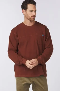 New Kavu Trui Lockport Waffle Sweater Sepia