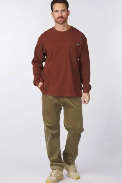 New Kavu Trui Lockport Waffle Sweater Sepia