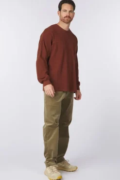 New Kavu Trui Lockport Waffle Sweater Sepia