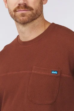 New Kavu Trui Lockport Waffle Sweater Sepia