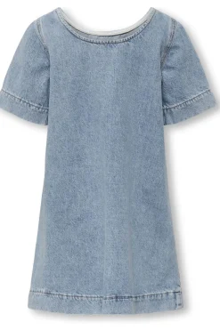 New Kids Only Jurk Gigi Bow A-Shape Cro Light Blue Denim