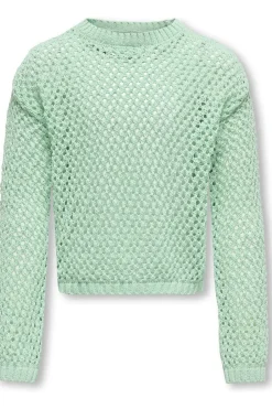 Fashion Kids Only Trui Donna Open Struc Birds Egg Green
