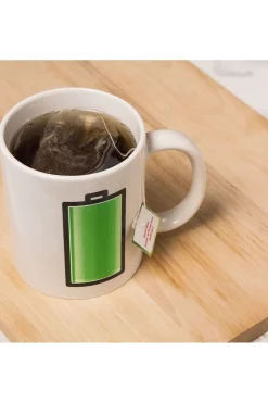 Clearance Kikkerland Tas Battery Morph Mok white/mid green