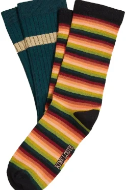 Fashion King Louie Sokken 2-Pack Mimmi Stripe Pine Green