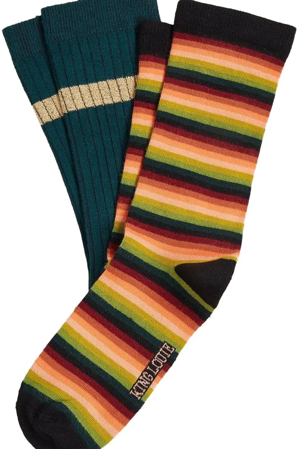 Fashion King Louie Sokken 2-Pack Mimmi Stripe Pine Green