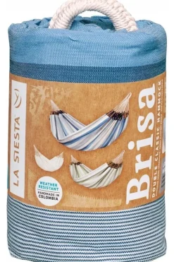 Best La Siesta Hangmat Brisa Double Light Blue/Ecru