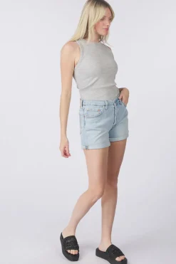 Best Levi's Short 501® Rolled Short Light Indigo - Worn In Light Grey Melange