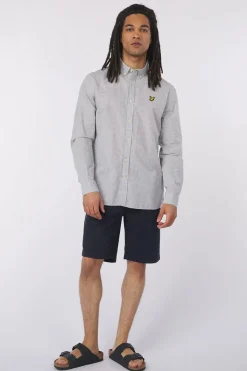New Lyle & Scott Hemd Linen Blend Oxford Legacy Green Mercurial