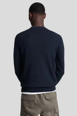 Outlet Lyle & Scott Trui Cotton Merino Crew Neck Dark Navy