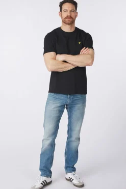 New Lyle & Scott T-Shirt Mountain Borders Graphic Graphics Denim Shade Fresh