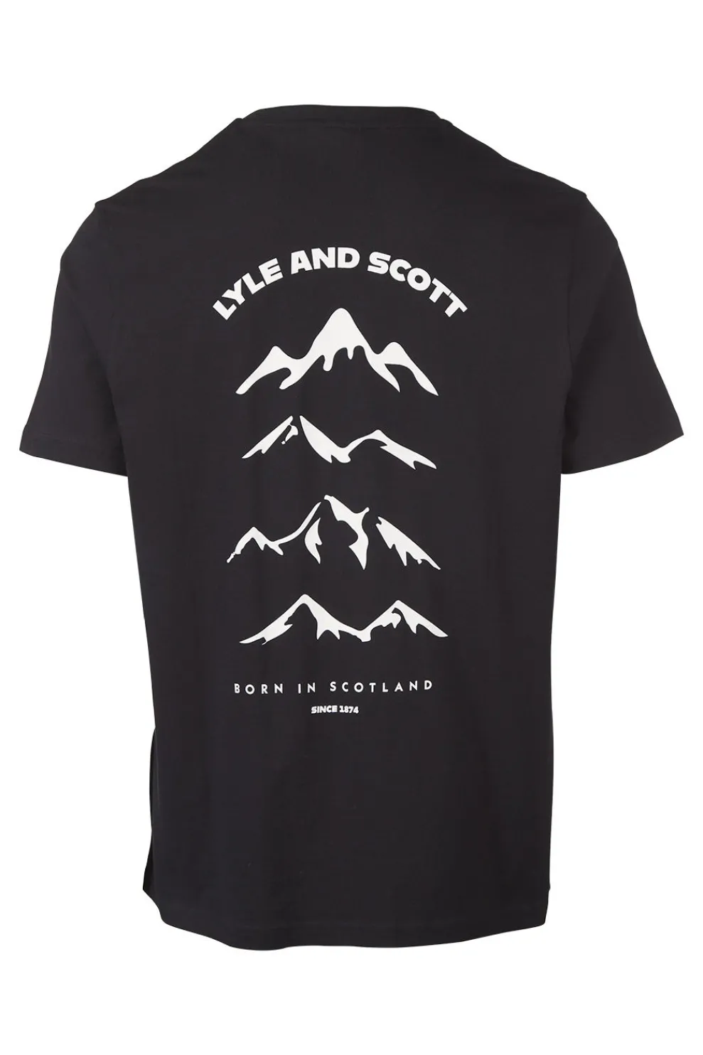 New Lyle & Scott T-Shirt Mountain Borders Graphic Graphics Denim Shade Fresh