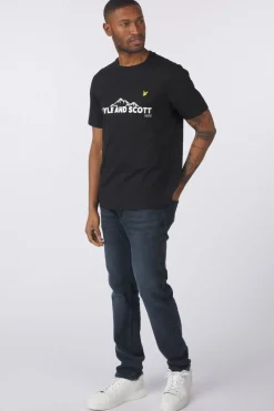 T-Shirt Mountain Outline Graphic Graphics-Lyle & Scott Online