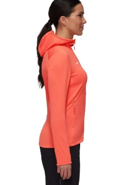 Discount Mammut Fleece Aconcagua Light Ml Hooded Jacket Women Peach