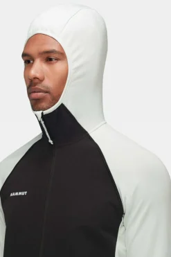 Fashion Mammut Fleece Massone Ml Hooded Jacket Silver Sage-Black