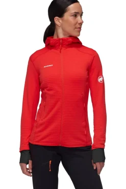 Hot Mammut Fleece Taiss Light Ml Hooded Wms Jacket Mammut Red-Black