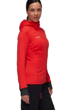 Hot Mammut Fleece Taiss Light Ml Hooded Wms Jacket Mammut Red-Black