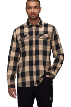 Hot Mammut Hemd Tamaro Longsleeve Shirt Men Sand Brown/Black