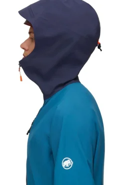 Online Mammut Regenjas Taiss Hs Hooded Jacket Men Deep Ice-Marine