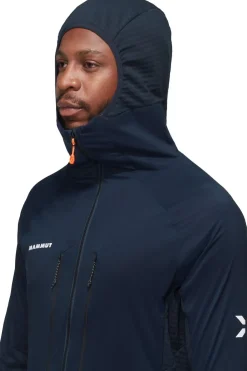 Discount Mammut Softshell Jas Eiger Nordwand Ml Hybrid Hooded Jacket Men Navy Blue