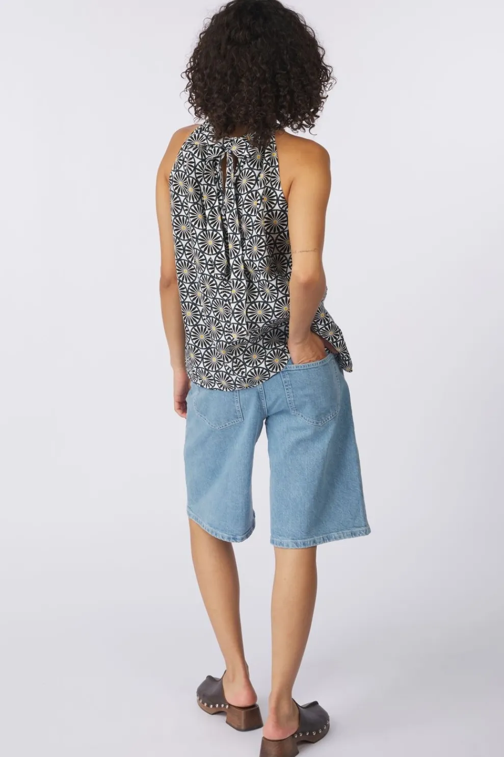 Blouse Woven Top, Flared Shape, Bow At Back, Print-Marc O'Polo Clearance