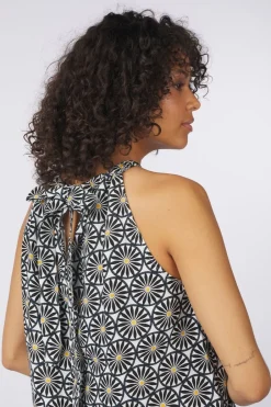 Blouse Woven Top, Flared Shape, Bow At Back, Print-Marc O'Polo Clearance