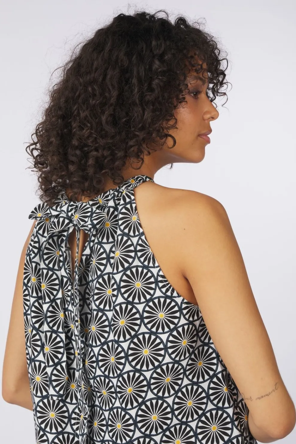 Blouse Woven Top, Flared Shape, Bow At Back, Print-Marc O'Polo Clearance