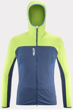 Clearance Millet Fleece Fusion Grid H Dark Blue/Lime Green