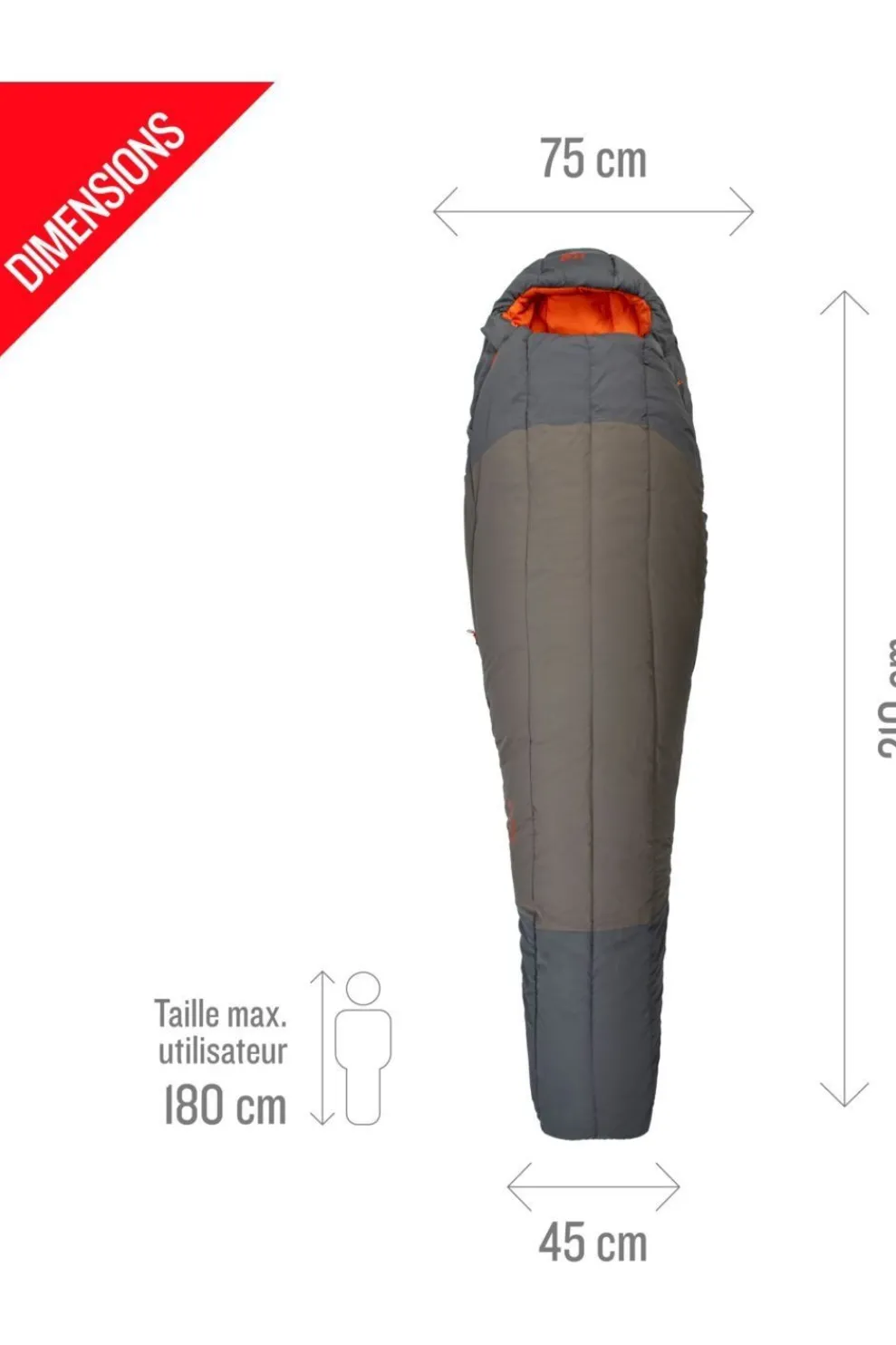 New Millet Slaapzak Syntek 0°C Regular dark grey/mid red