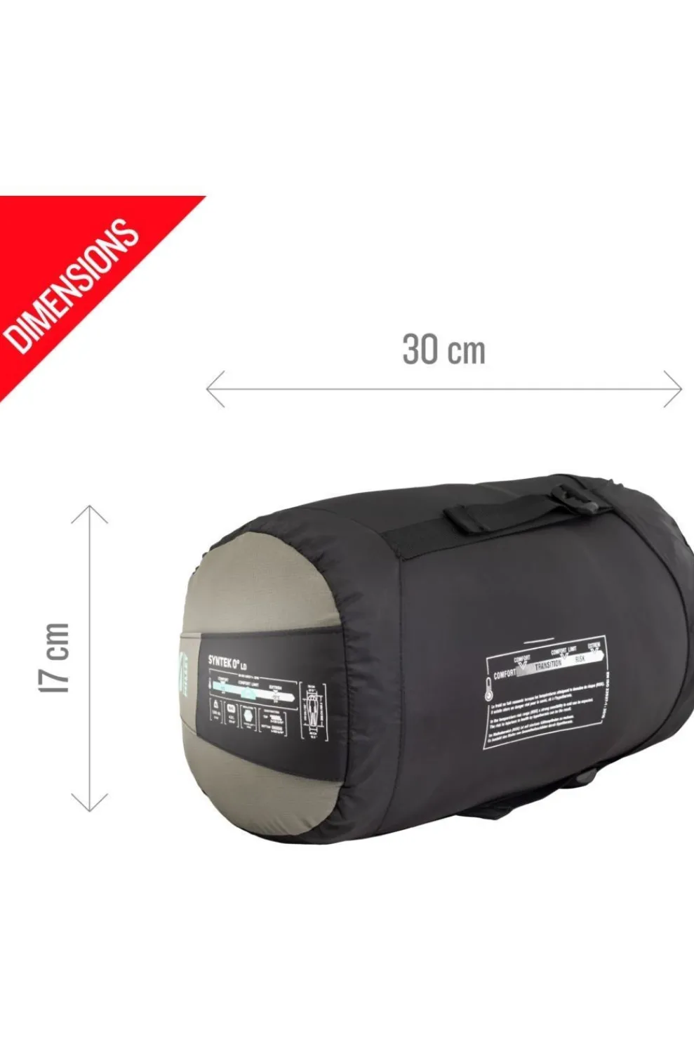 New Millet Slaapzak Syntek 0°C Regular dark grey/mid red