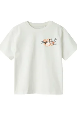 New Name It T-Shirt Nkfboway Heavy Cloud Dancer/ Arcadian Green