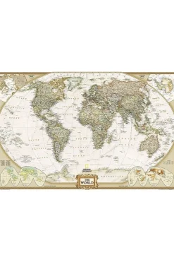 World pol. plano gepl. antiek ng-National Geographic Sale