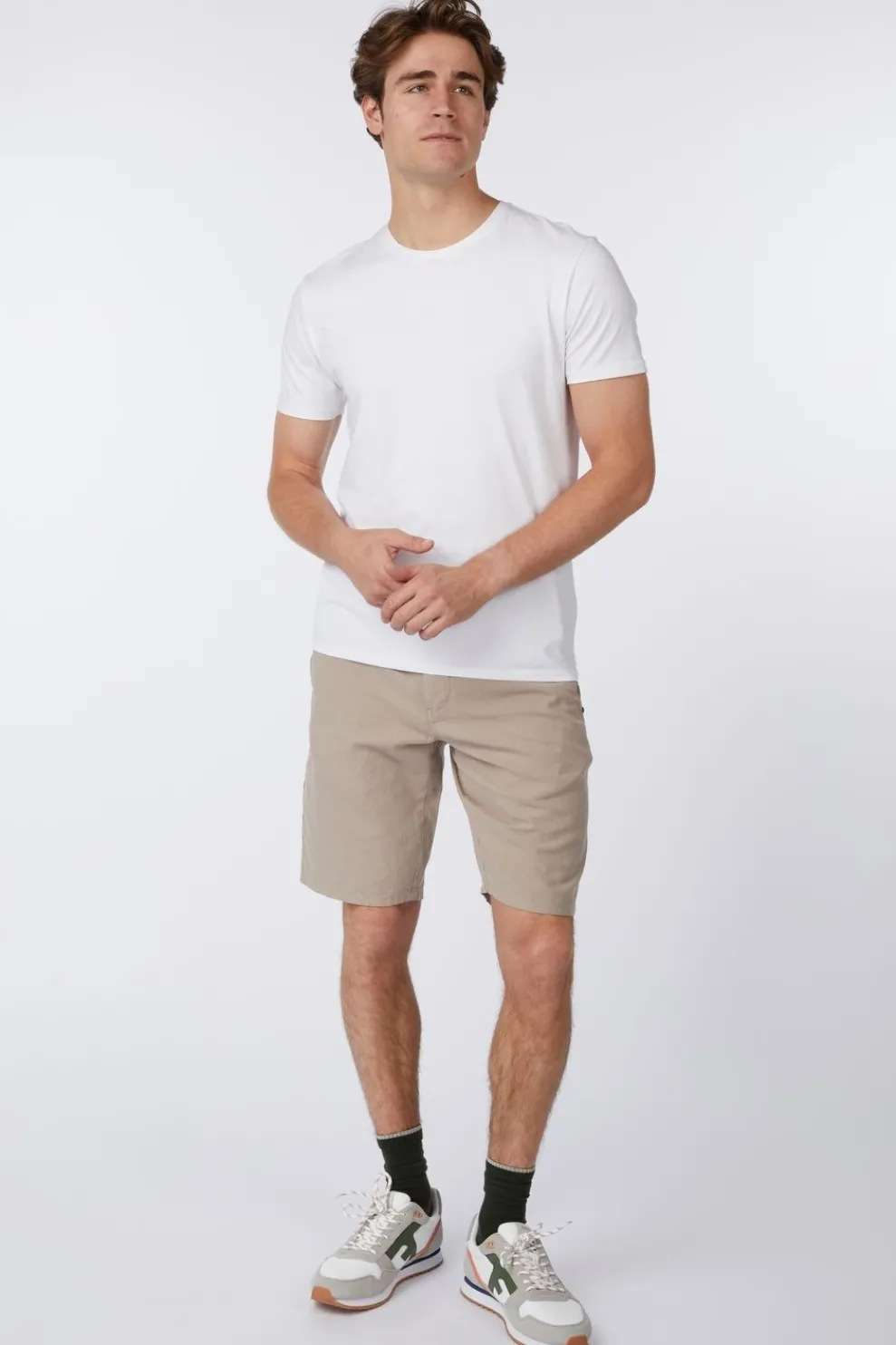 Short Shorts With Linen Garment Dyed-No Excess Online