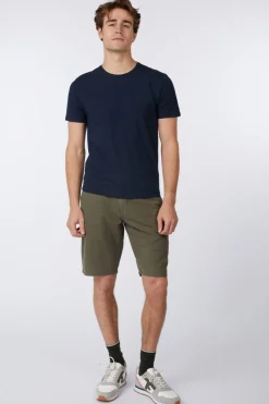 Clearance No Excess Short Shorts With Linen Garment Dyed dark blue