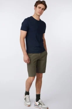 Clearance No Excess Short Shorts With Linen Garment Dyed dark blue