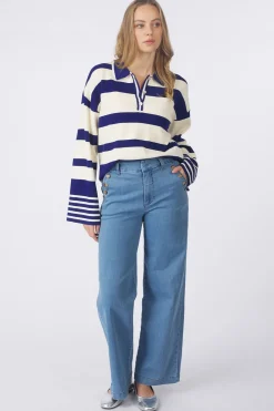 Outlet Numph Jeans Amber W. Buttons Long Blueprint