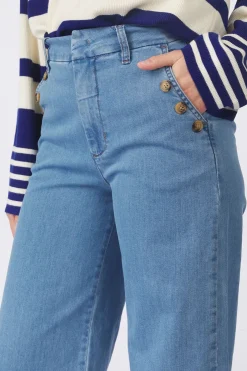 Outlet Numph Jeans Amber W. Buttons Long Blueprint