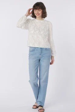 Clearance Object Blouse Mya Light Blue Denim