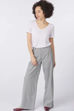 New Object Broek lisa Cloud Dancer W Sky Captain