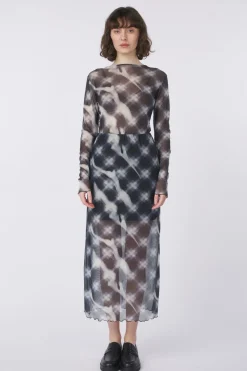 Online Object T-Shirt Montana Mesh Black Grey Check