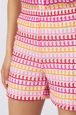 Fashion Only Short Dina Lifde Crochet White Swan Detail: Multi