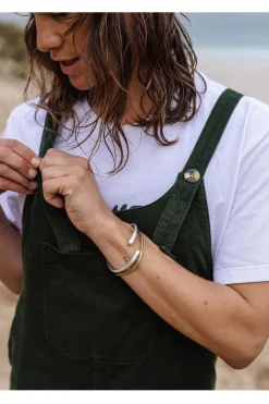 Outlet Passenger Clothing ltd Broek Meadows Cord Dungarees Fir Tree