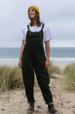 Outlet Passenger Clothing ltd Broek Meadows Cord Dungarees Fir Tree