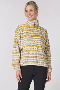 Hot Passenger Clothing ltd Fleece Ayla Recycled Polar 1/4 Zip Mountain Geo Birch