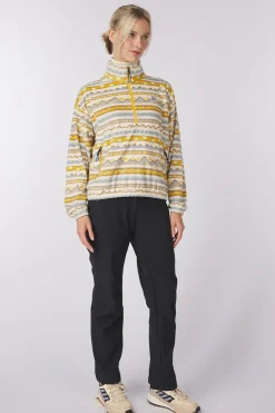Hot Passenger Clothing ltd Fleece Ayla Recycled Polar 1/4 Zip Mountain Geo Birch