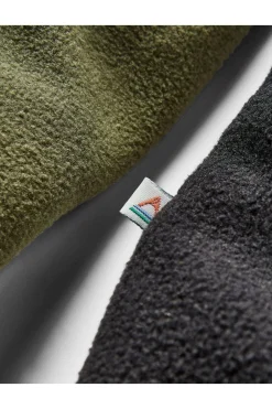 Outlet Passenger Clothing ltd Fleece Woodland Hooded 1/2 Zip Recycled Polar True Black / Khaki