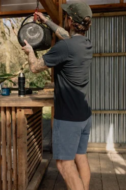 Online Passenger Clothing ltd Short Topanga Recycled Cord Stone Blue