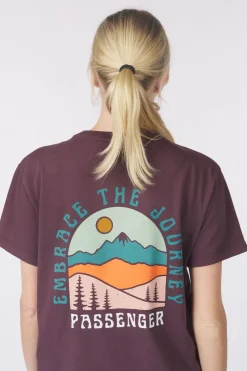 Sale Passenger Clothing ltd T-Shirt Outlook Recycled Cotton Oversized T-Shirt Deep Plum